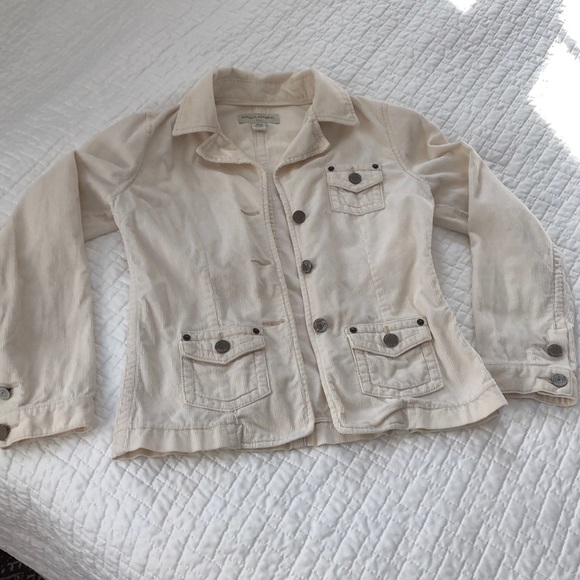 EUC Banana Republic Cream Cotton Corduroy Jacket - Picture 2 of 9